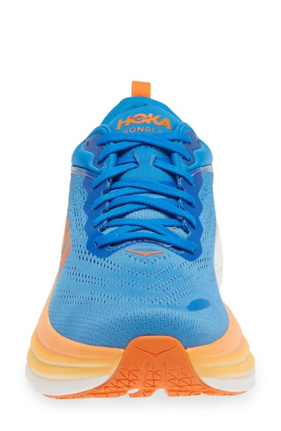 Shop Hoka Bondi 8 Running Shoe In Coastal Sky/ Vibrant Orange