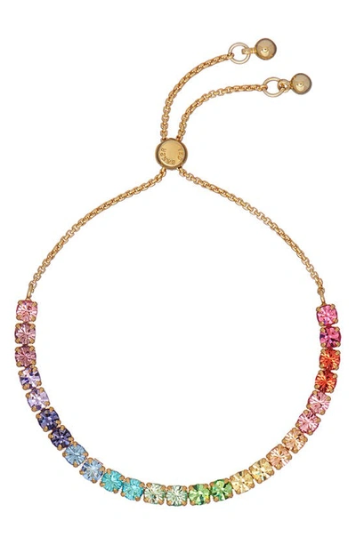 Shop Ted Baker Melrah Rainbow Crystal Slider Bracelet In Gold Rainbow Pastel Crystal