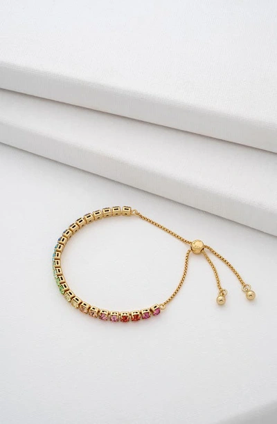Shop Ted Baker Melrah Rainbow Crystal Slider Bracelet In Gold Rainbow Pastel Crystal