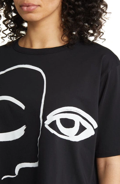 Masai Copenhagen Doreann Cotton Abstract Graphic Tee In Black