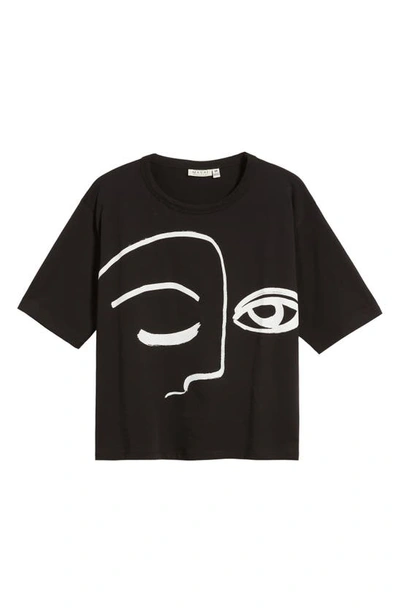 Masai Copenhagen Doreann Cotton Abstract Graphic Tee In Black