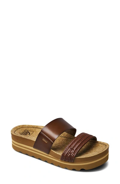 Shop Reef Cushion Vista Hi Slide Sandal In Chocolate