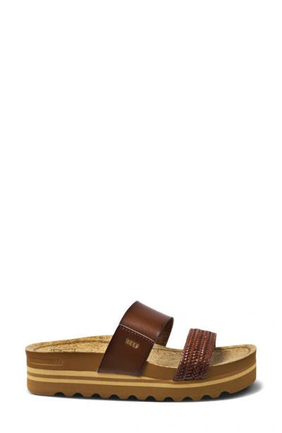 Shop Reef Cushion Vista Hi Slide Sandal In Chocolate