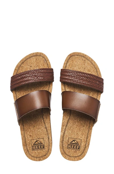 Shop Reef Cushion Vista Hi Slide Sandal In Chocolate