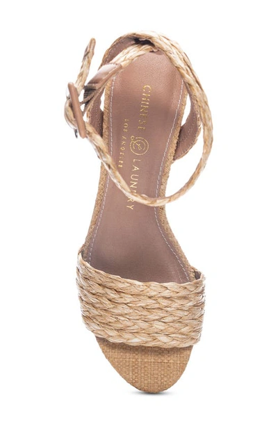 Chinese Laundry Truett Ankle Wrap Platform Sandal In Tan
