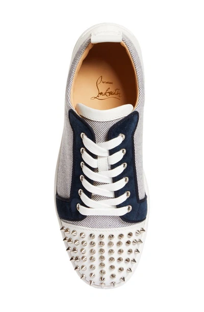 Shop Christian Louboutin Louis Junior Spikes Orlato Sneaker In Version Navy