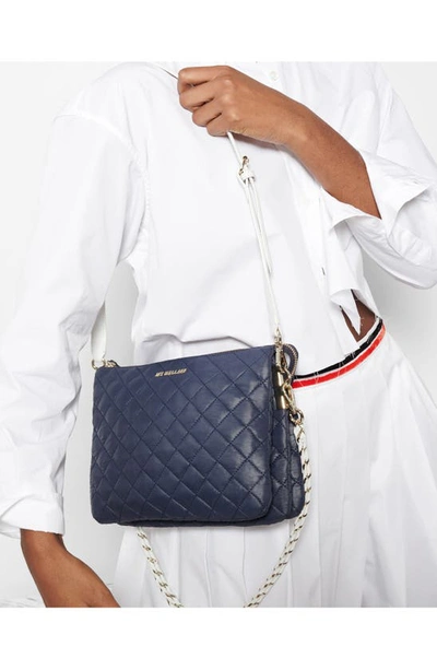 Shop Mz Wallace Large Crosby Pippa Quilted Crossbody Bag In Dawn/ White