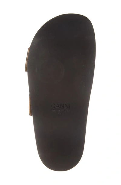 Shop Ganni Egret Buckle Platform Sandal In Black