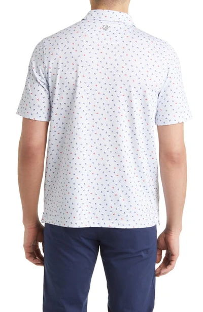 Johnston & Murphy Xc4® Skull Print Performance Golf Polo In Lt. Blue