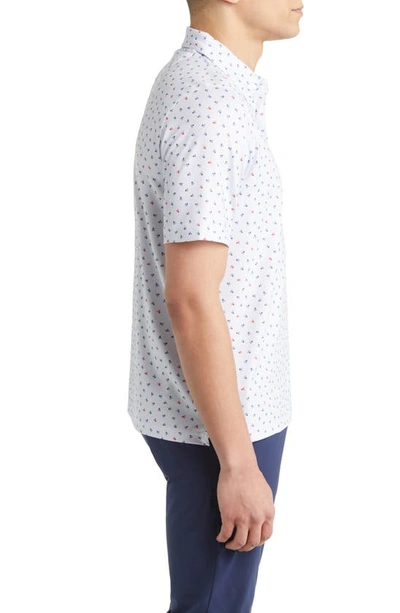 Johnston & Murphy Xc4® Skull Print Performance Golf Polo In Lt. Blue