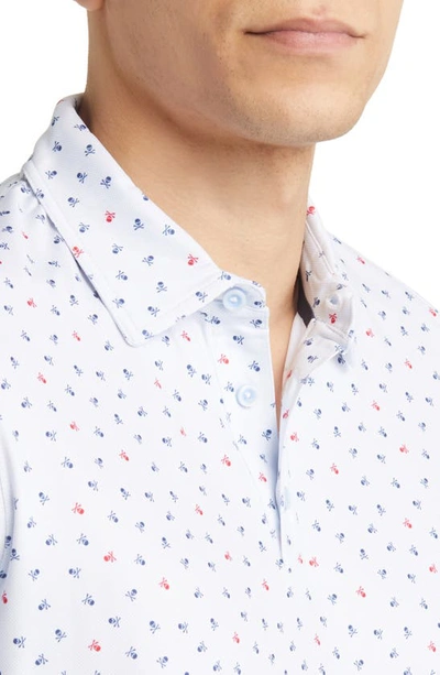 Johnston & Murphy Xc4® Skull Print Performance Golf Polo In Lt. Blue