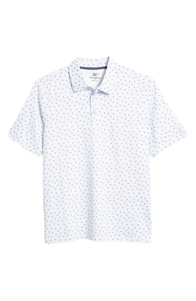 Johnston & Murphy Xc4® Skull Print Performance Golf Polo In Lt. Blue