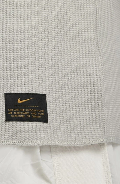 Shop Nike Heavyweight Waffle Knit Top In Iron Ore/ Bone/ White