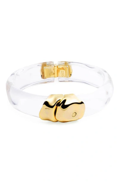 Alexis Bittar Molten 14k Goldplated Hinged Lucite Bracelet In Gold