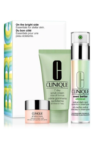 CLINIQUE ON THE BRIGHT SIDE: BRIGHTENING SKIN CARE SET (LIMITED EDITION) USD $74 VALUE 