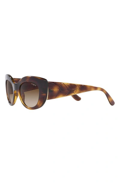 Shop Vogue 49mm Gradient Butterfly Sunglasses In Dark Havana