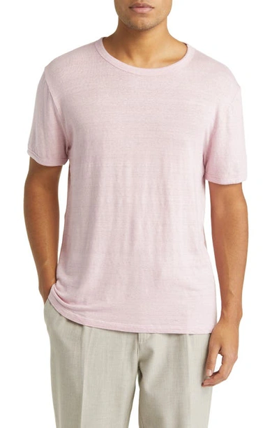 Shop Officine Generale Slub Linen T-shirt In Heather Rose