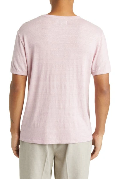 Shop Officine Generale Slub Linen T-shirt In Heather Rose