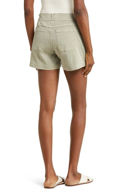 Shop Spanx 4-inch Stretch Twill Shorts In Olive Oil