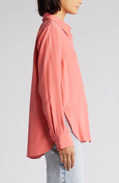 Shop Argent Silk Charmeuse Blouse In Watermelon