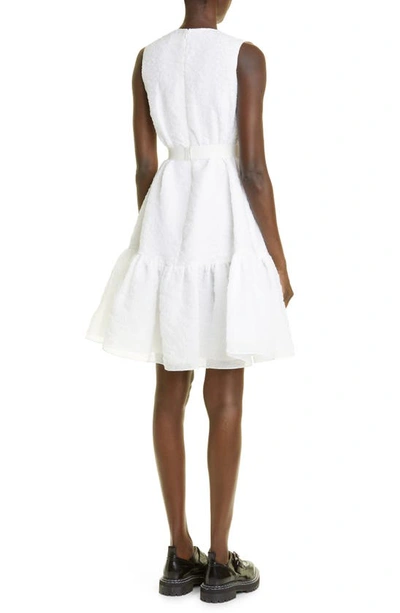 Shop Erdem Maple Tiered Cloqué Dress In White