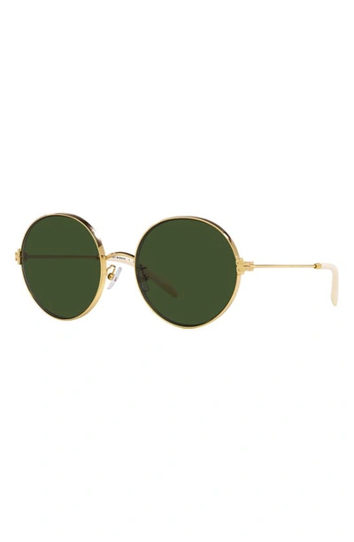 Shop Tory Burch 54mm Round Sunglasses In Light Gold