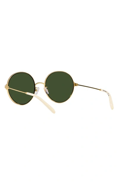 Shop Tory Burch 54mm Round Sunglasses In Light Gold