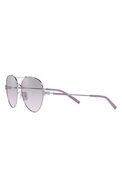 Shop Tory Burch 58mm Gradient Mirrored Pilot Sunglasses In Violet