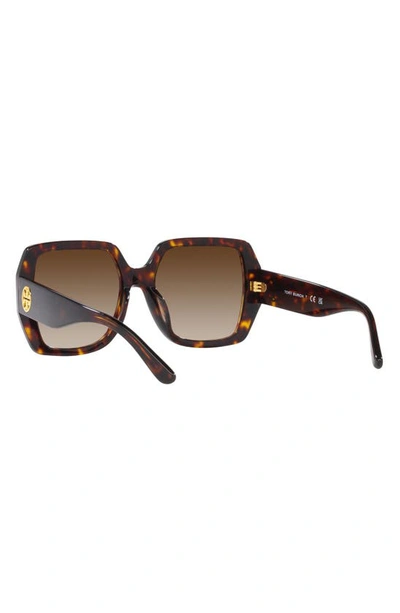 Shop Tory Burch 54mm Gradient Square Sunglasses In Dark Tortoise