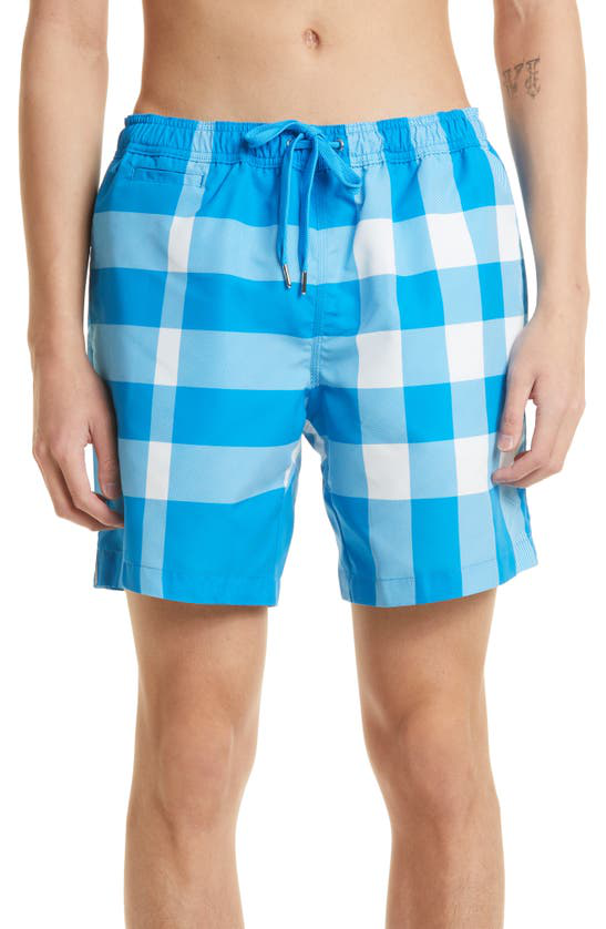 Burberry Check Drawcord Swim Shorts - Blue