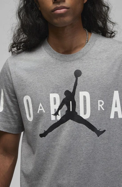 Shop Jordan Air Graphic Tee In Carbon Heather/ White/ Black