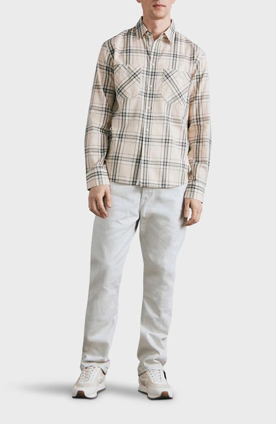 Rag & Bone Gus Checked Cotton Oxford Shirt In Whitepld
