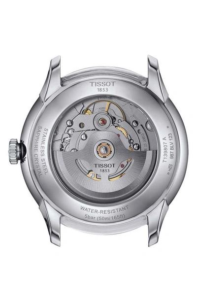Shop Tissot Chemin Des Tourelles Powermatic 80 Bracelet Watch, 39mm In Grey/ Silver