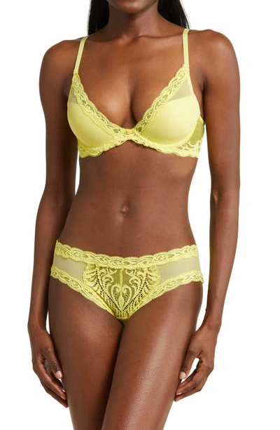 Shop Natori Feathers Hipster Briefs In Lemon Lime