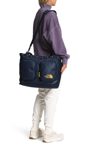 Shop The North Face Base Camp Voyager Tote In Summit Navy/ Summit Gold