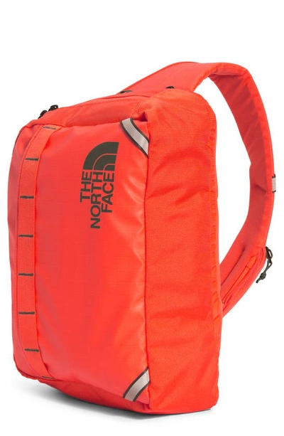 Shop The North Face Base Camp Voyager Sling Backpack In Retro Orange/ New Taupe Green