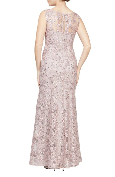 Shop Alex Evenings Sequin Sleeveless Gown With Shawl In Blush