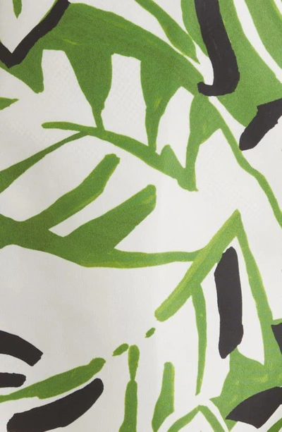 Shop Palm Angels Macro Hibiscus Print Swim Trunks In Green White