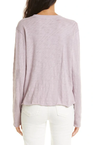 Shop Atm Anthony Thomas Melillo Destroyed Long Sleeve Slub Jersey Tee In Deep Lilac