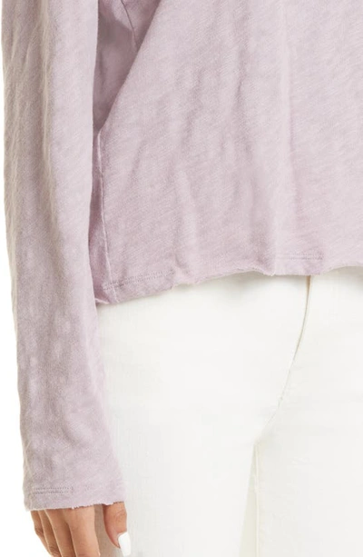 Shop Atm Anthony Thomas Melillo Destroyed Long Sleeve Slub Jersey Tee In Deep Lilac