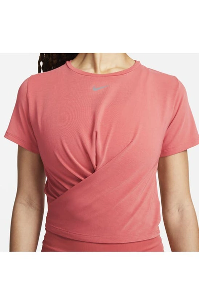 Shop Nike One Luxe Dri-fit Top In Adobe