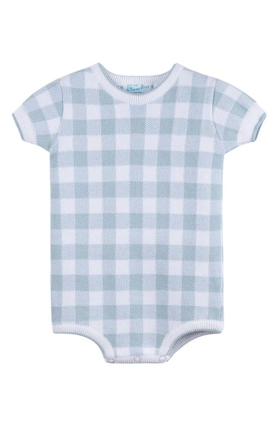 Shop Feltman Brothers Gingham Cotton Romper In Powder Blue