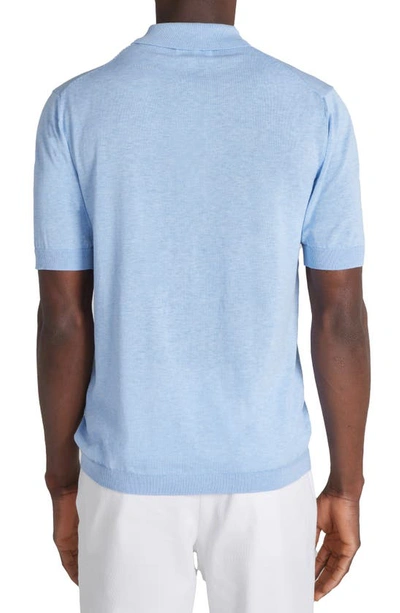 Jack Victor Tupper Organic Cotton & Silk Polo In Light Blue