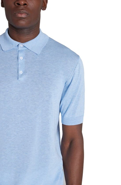 Jack Victor Tupper Organic Cotton & Silk Polo In Light Blue