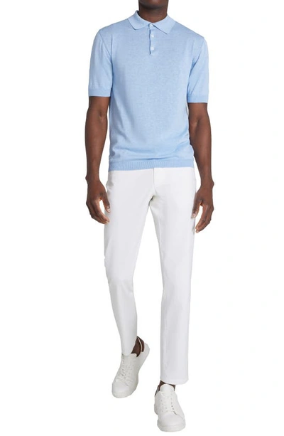 Jack Victor Tupper Organic Cotton & Silk Polo In Light Blue