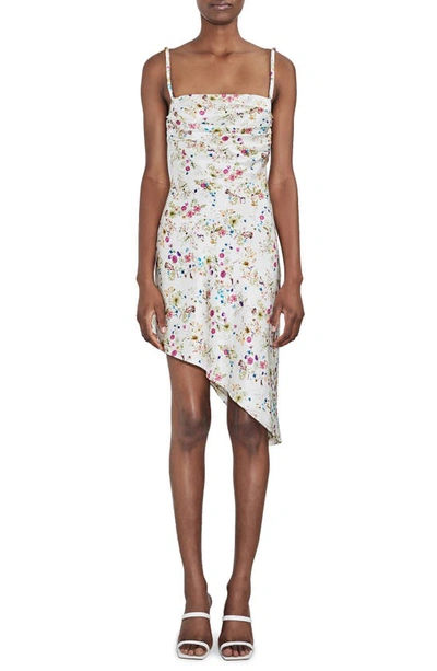 Shop Et Ochs Floral Asymmetric Silk Dress In Floral Print