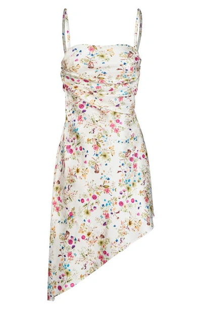 Shop Et Ochs Floral Asymmetric Silk Dress In Floral Print