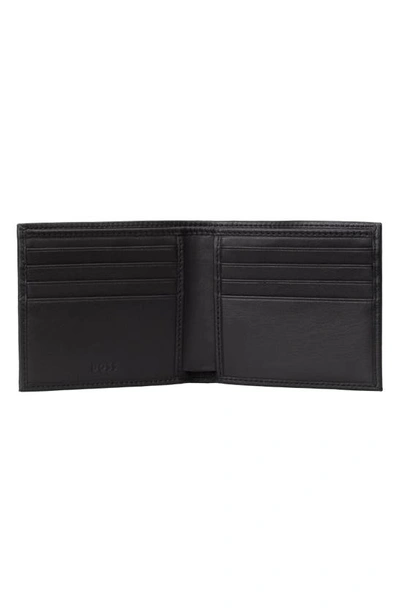 Shop Hugo Boss Crew Leather Bifold Wallet In Black