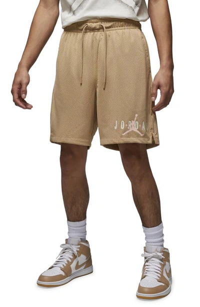Shop Jordan Mesh Basketball Shorts In Desert
