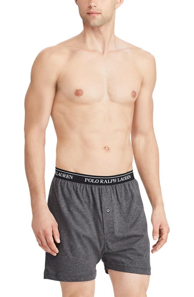 Shop Polo Ralph Lauren Assorted 5-pack Knit Cotton Boxers In Grey Assorted